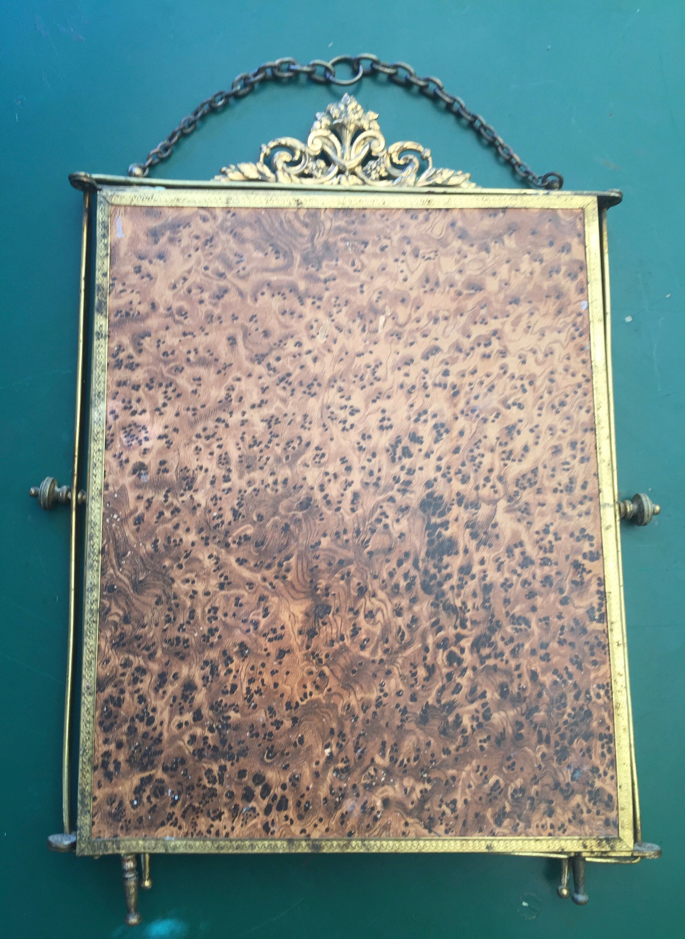 Triptych mirror with pediment around 1900 - 30,5 x 24,5 cm