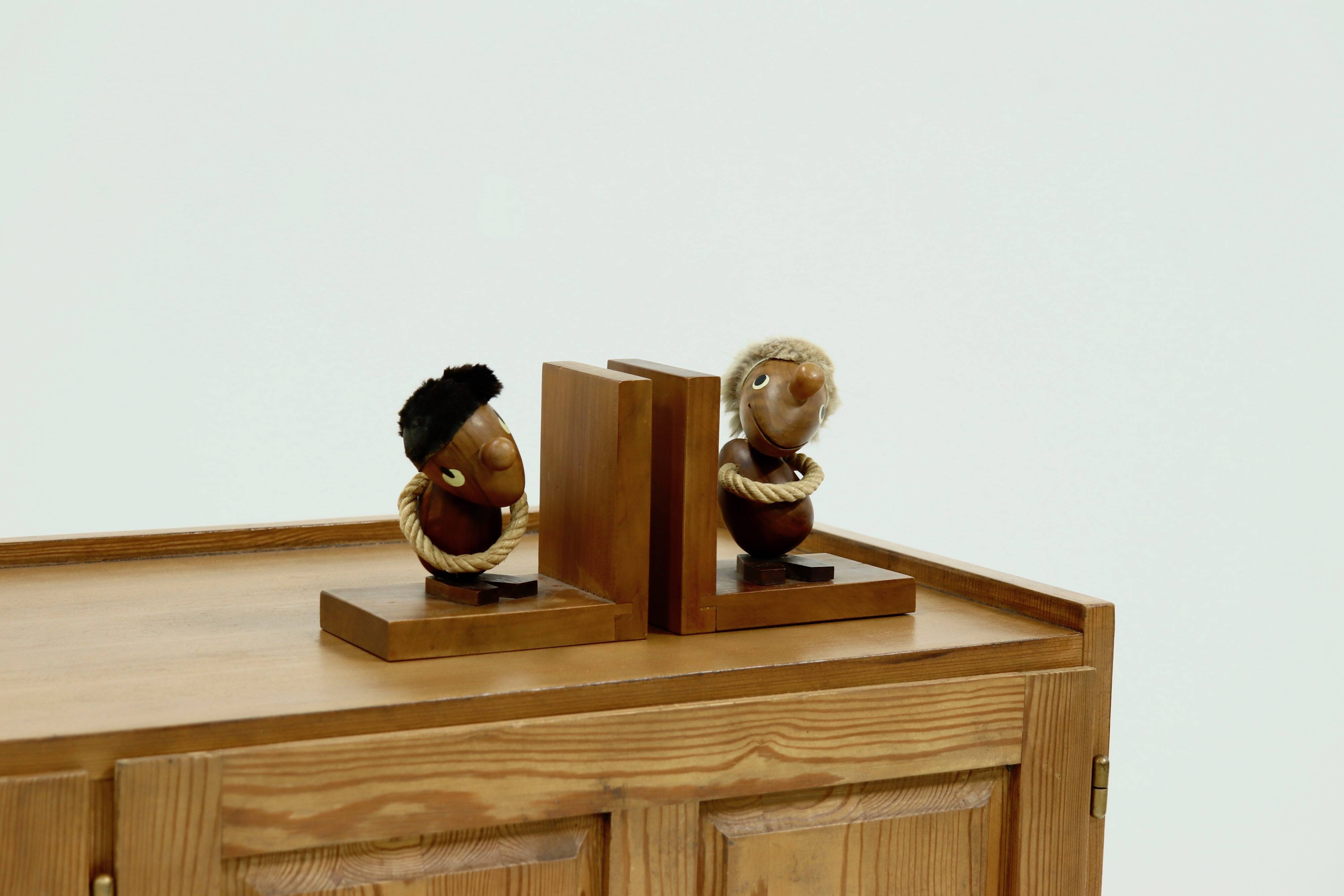 Danish Design Optimist and Pessimist Book Ends by Hans Bolling 1960s