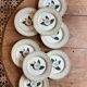 Lot de 8 assiettes plates Camélia - en porcelaine Anglaise