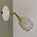 Vintage tulip wall lamp in molded glass
