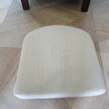 Vintage colonial-style armchair in woven rattan and exotic wood