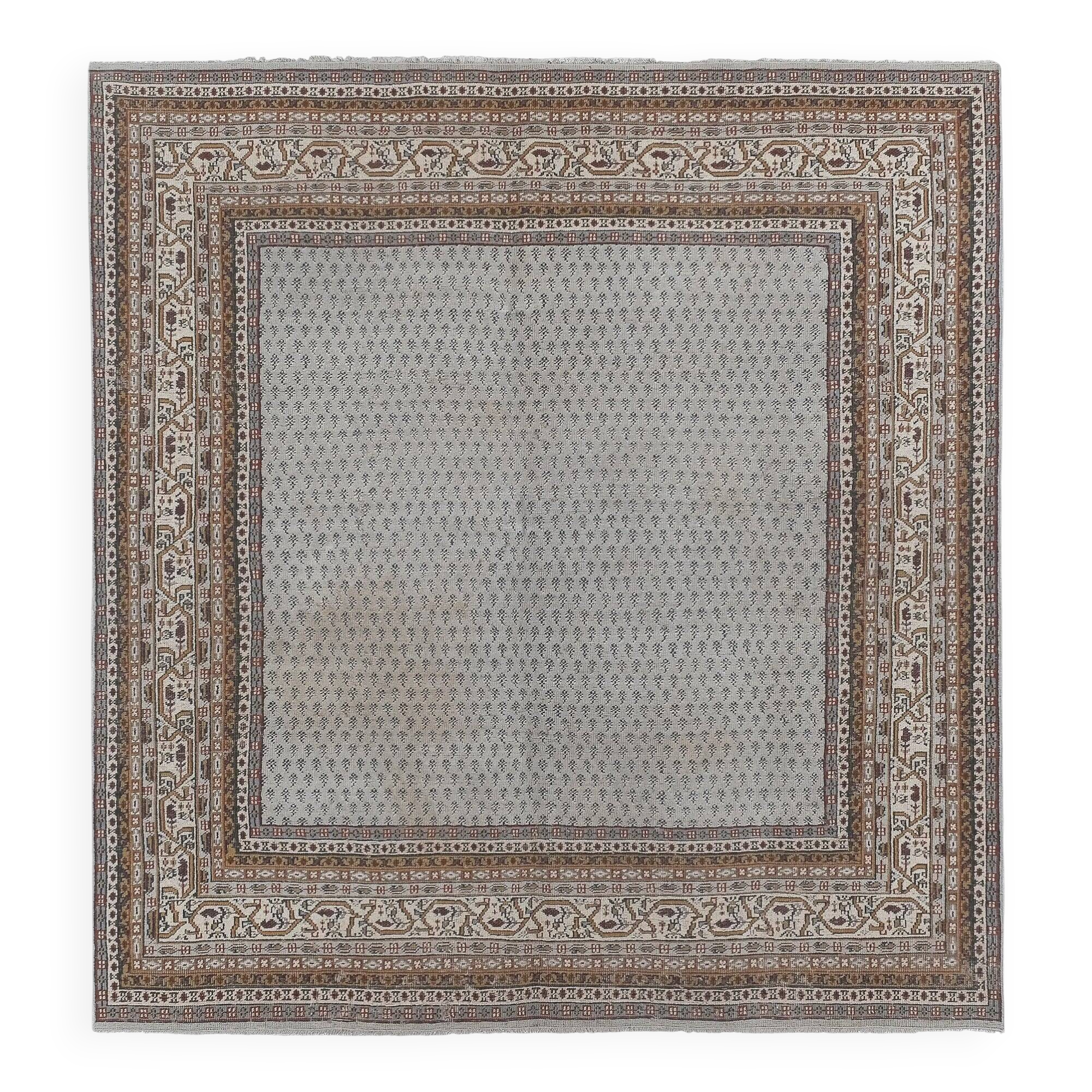 Vintage handmade Turkish rug 240x252 cm