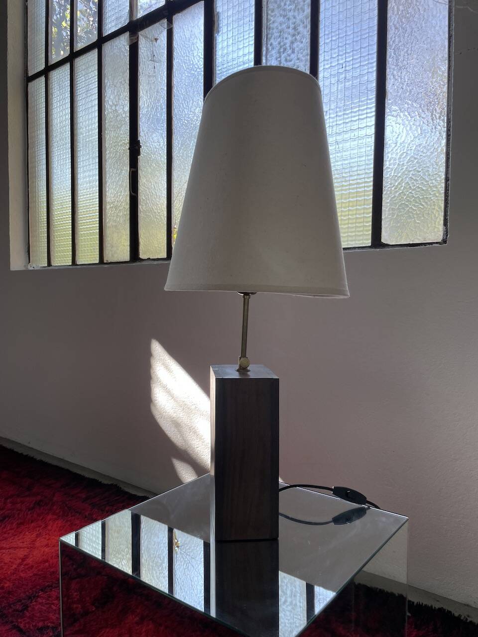 1950s wooden table lamp