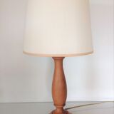 Turned wood lamp vintage 60s-70s