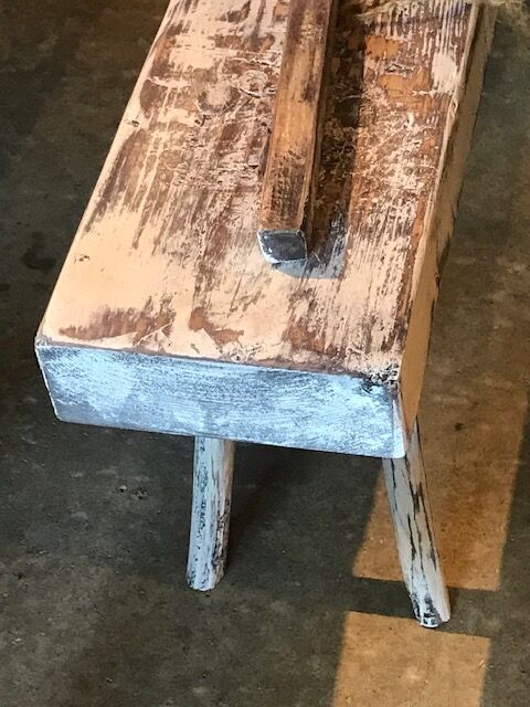 White patinated bench