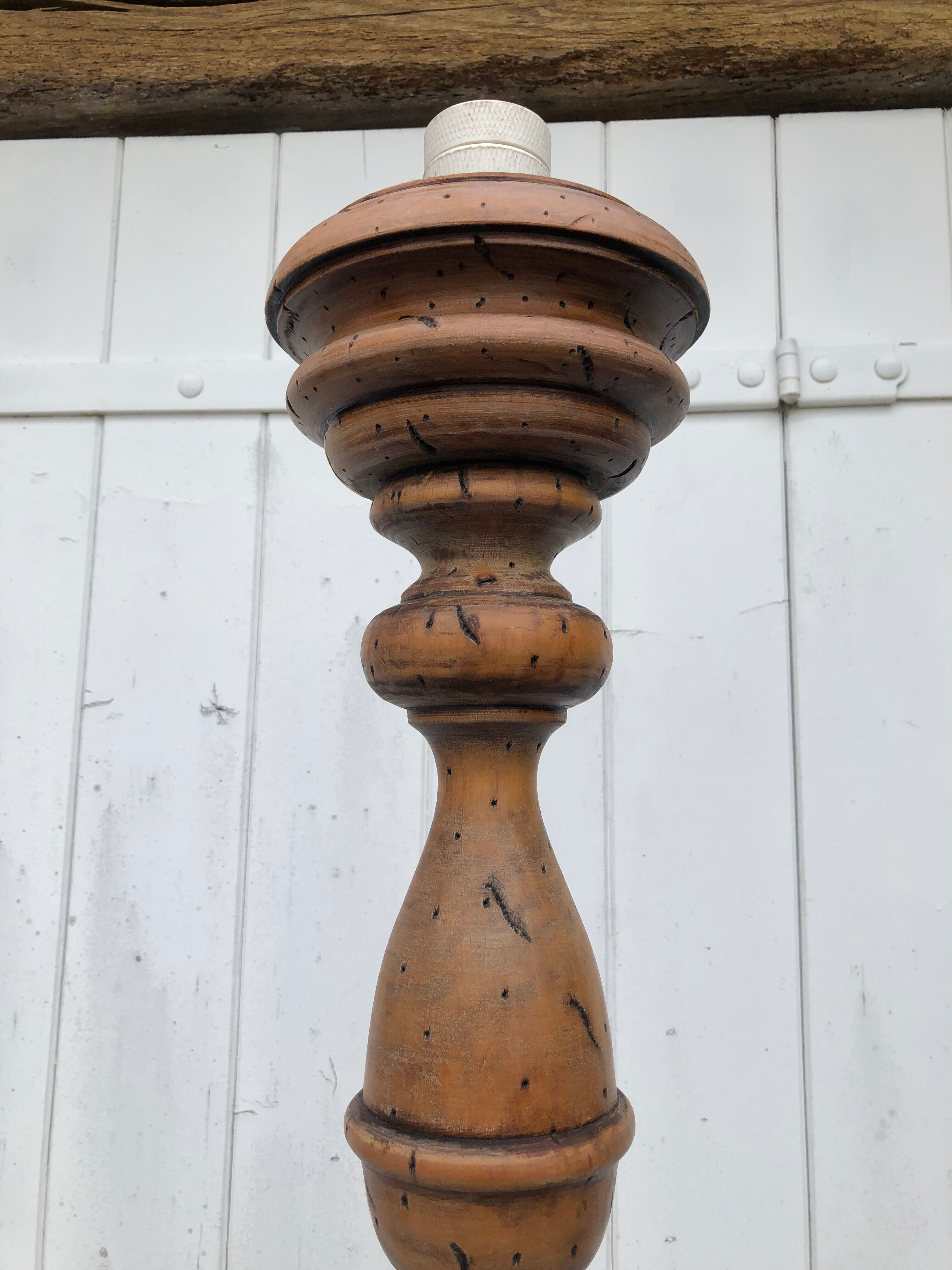 Lampadaire bois ht 113 cm