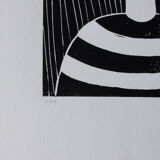 Mr Moustache Lino Print