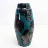 Vintage ceramic vase with enamel and glaze
