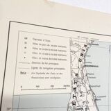 Carte les Antilles mer des Caraïbes archipel vintage de 1950