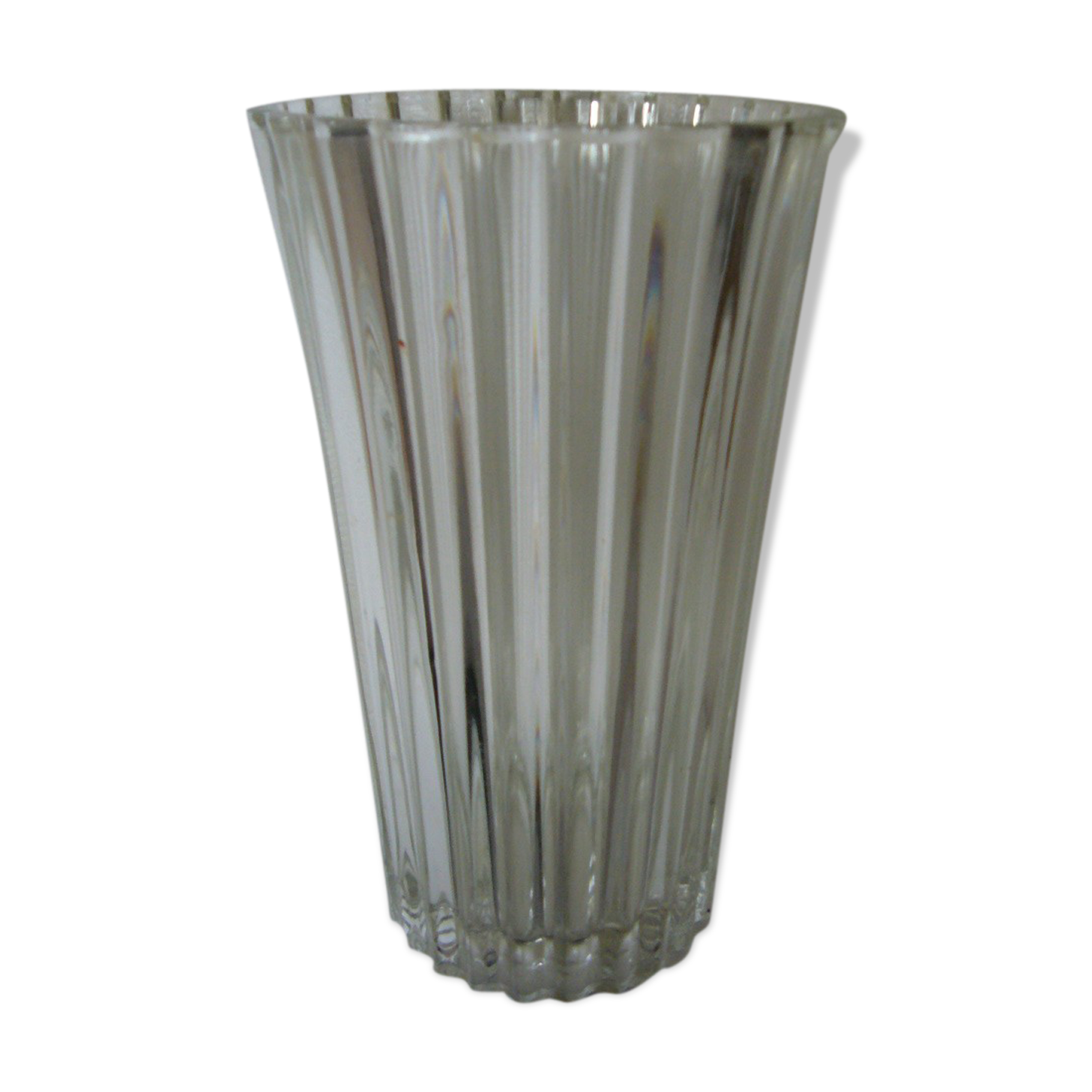 White art nouveau crystal vase