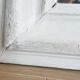 Old mirror, Louis Philippe style, white and gold patina, antique French