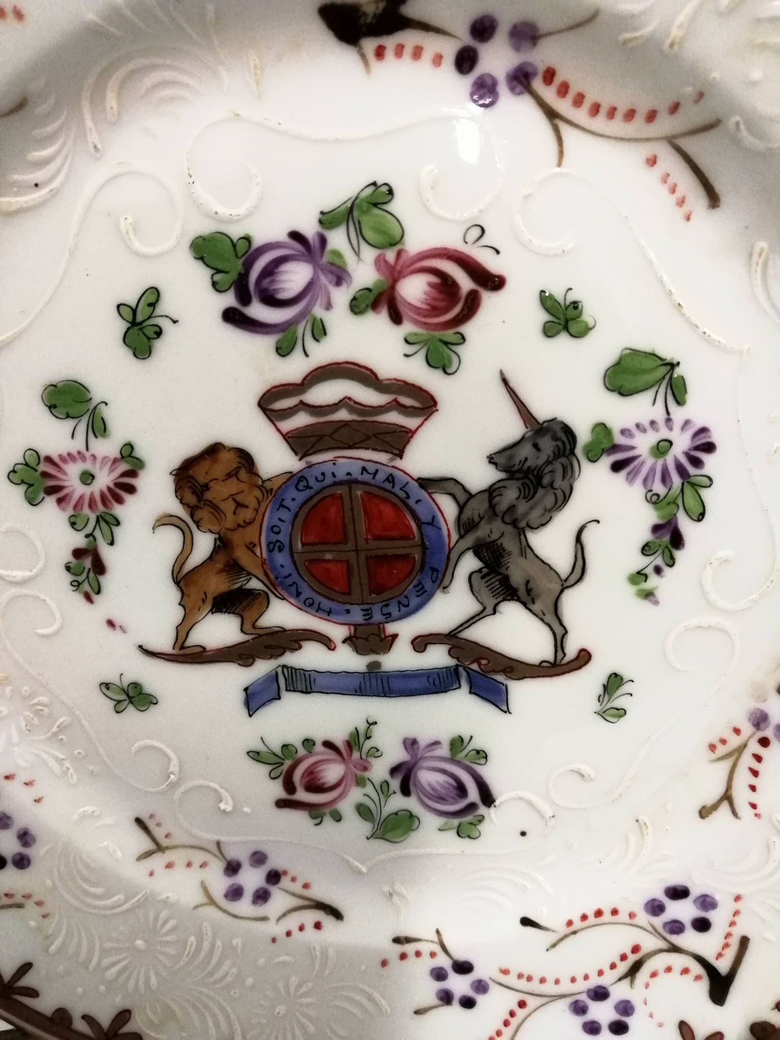 Assiette en Porcelaine Samson Armorié Blason