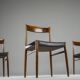 Mid-Century Palisander Dining Chair with Lether, 1950s, Set of 4