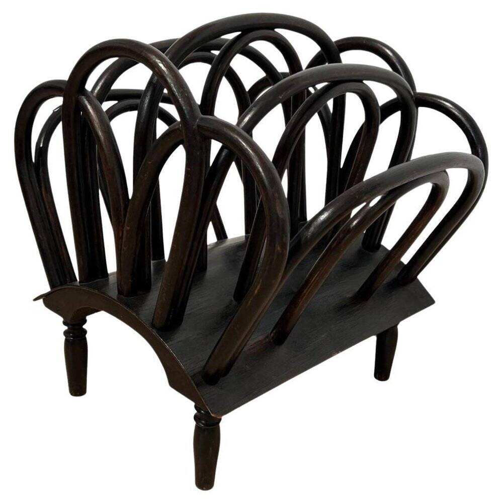 Newspaper Stand in Stained Beech Bentwood from Thonet, Austria, 1900s