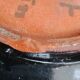 Large stoneware platter signed c. pitot, mid-20th century, black, white, and red glazed ceramic