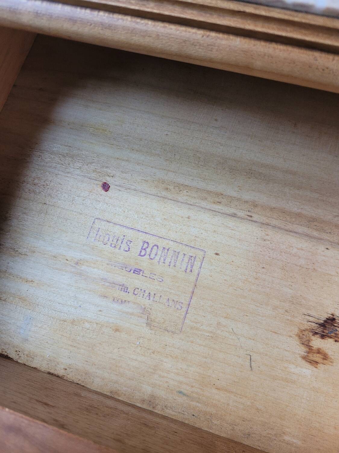 Louis Bonnin bedside table in Henri II style