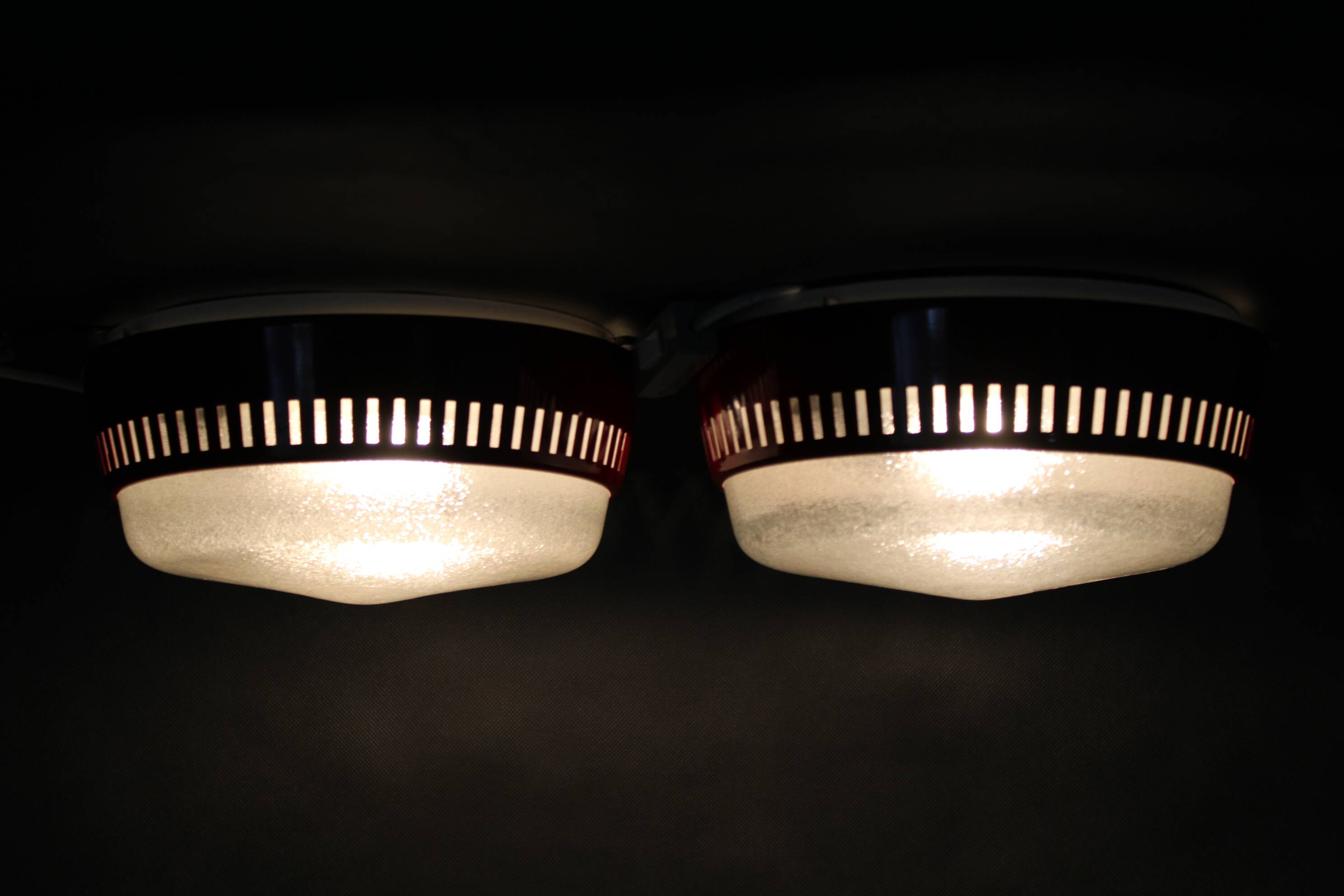 1970s Pair of Ceiling or Wall Light, Czechoslovakia