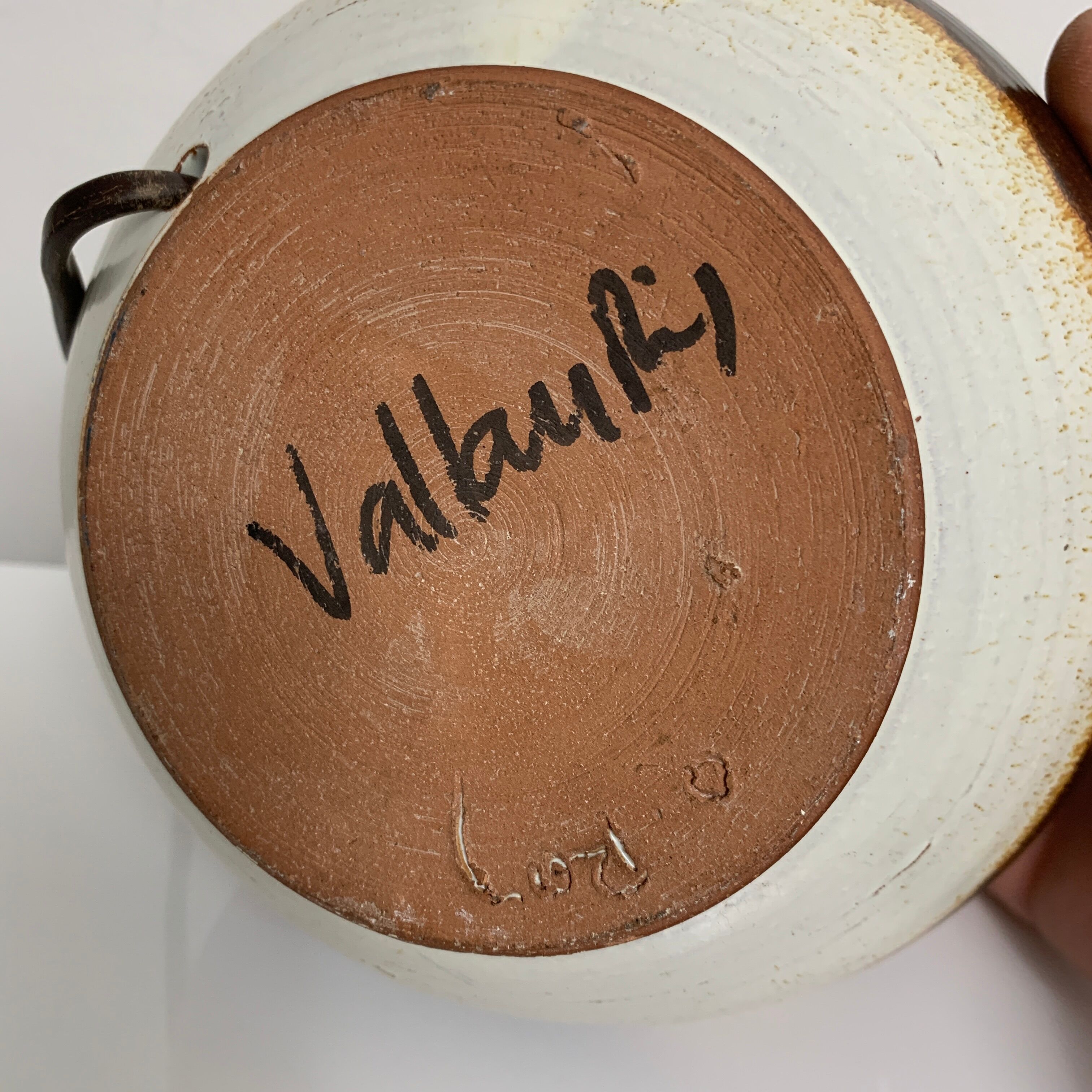 Ceramic ball lamp leaf decoration Olivier Roy Vallauris