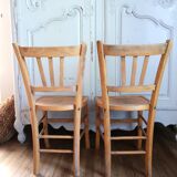 Set of 2 wooden bistro chairs