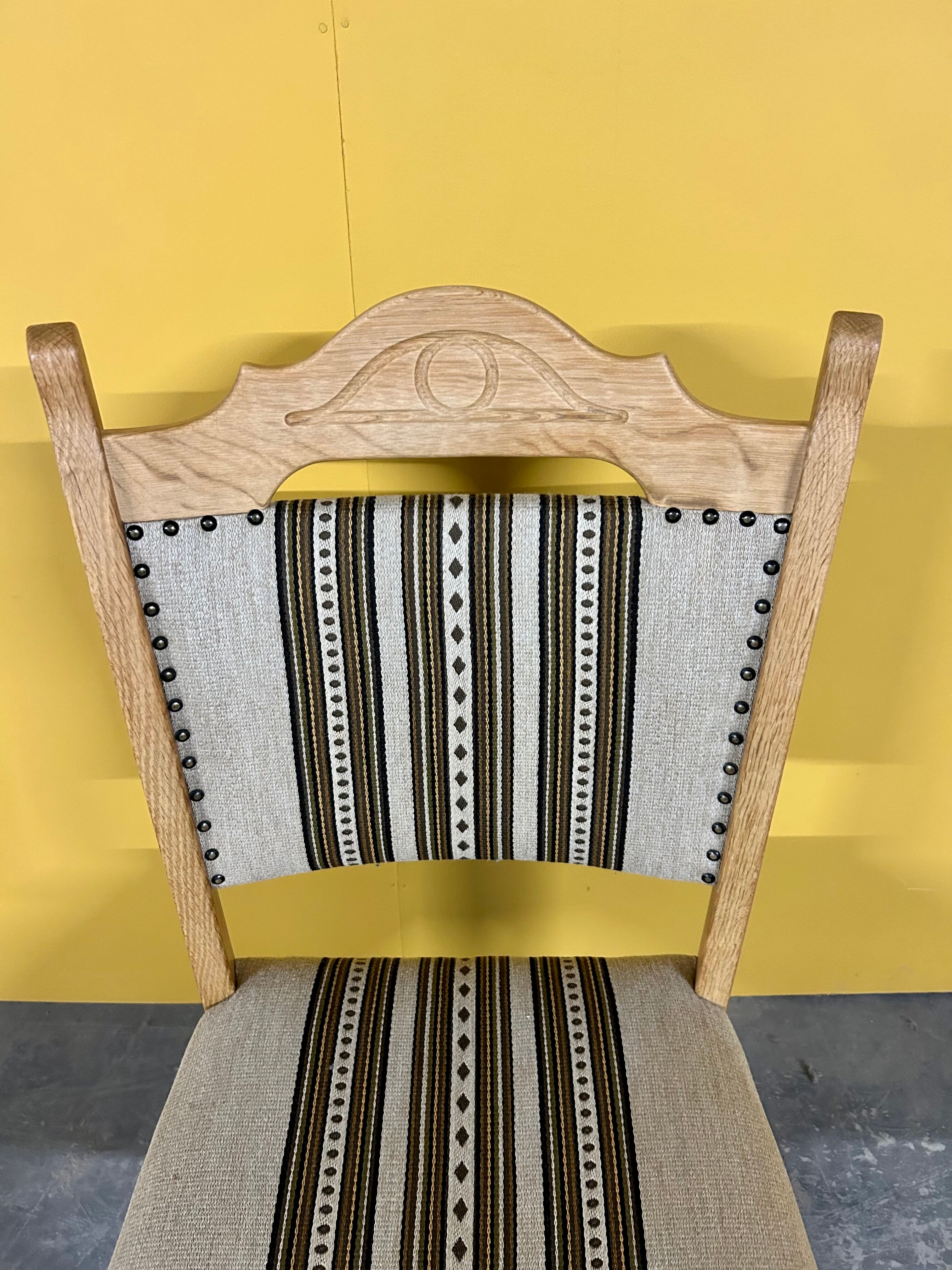 Danish vintage set of 6 oakwood dining chairs