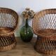 Pair of 70s rattan armchairs