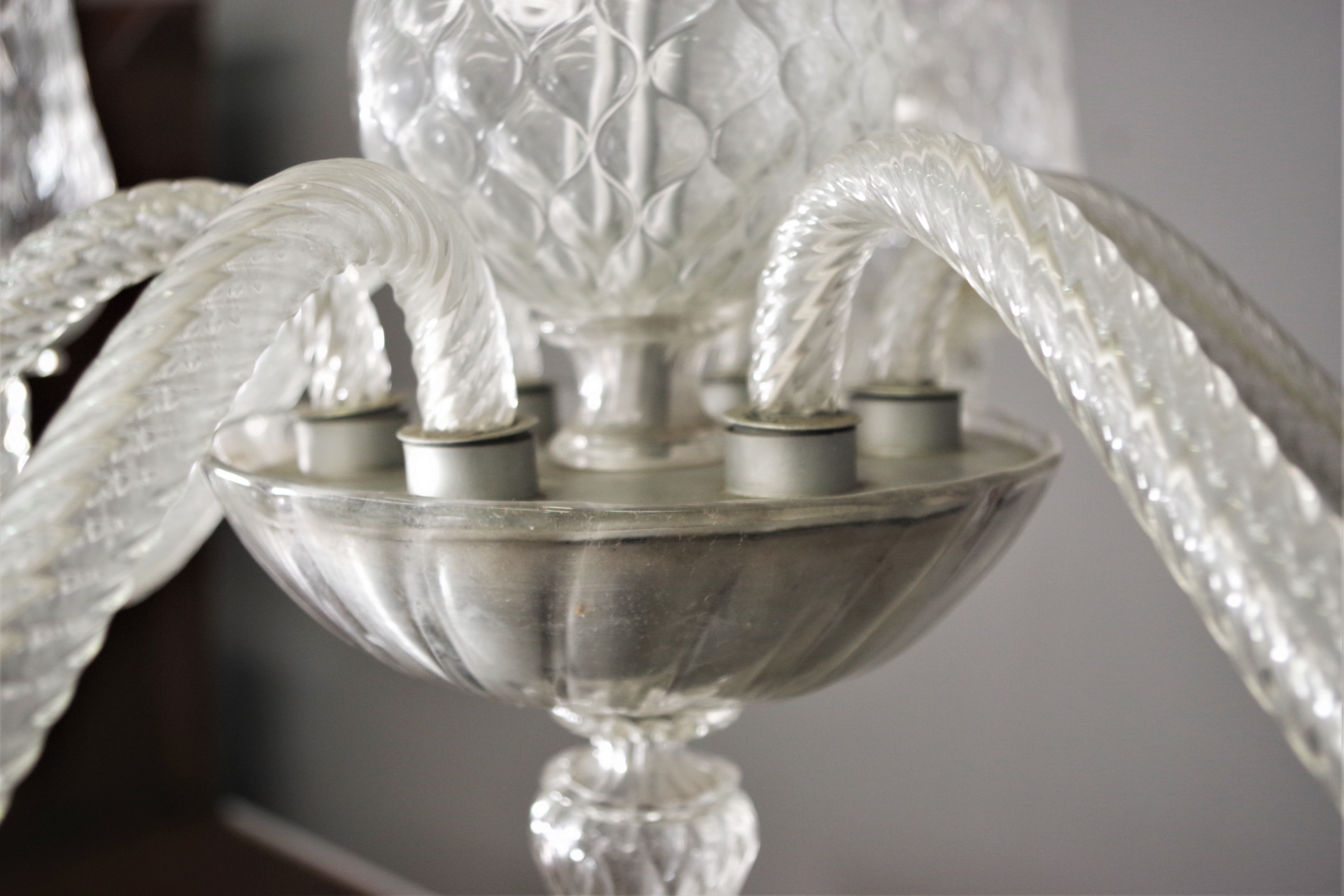 Venini ceiling lamp in Murano glass, 1950