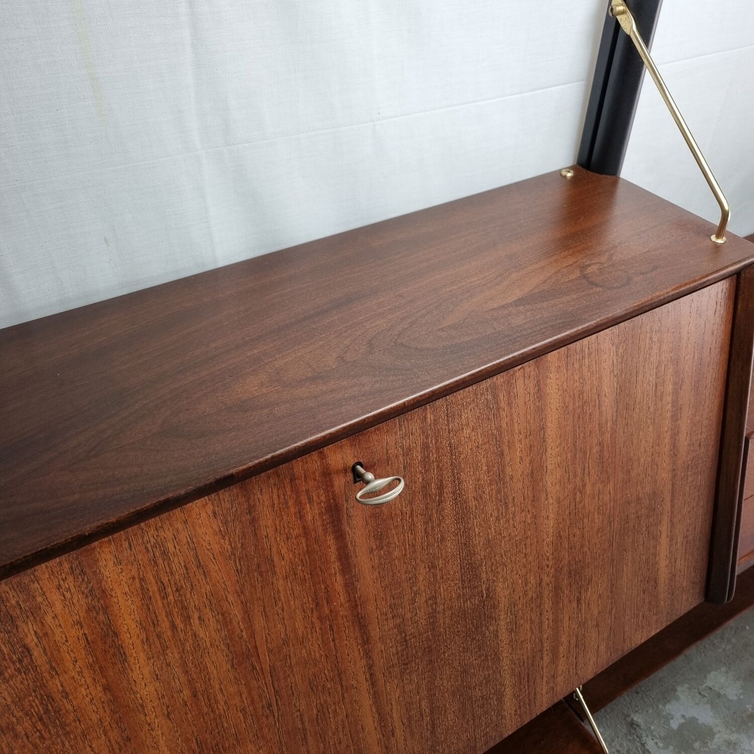 Mid-Century Modern Free Standing Teak Wall Unit by Louis van Teeffelen for WéBé