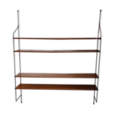 Etagère murale vintage en métal et bois massif style string