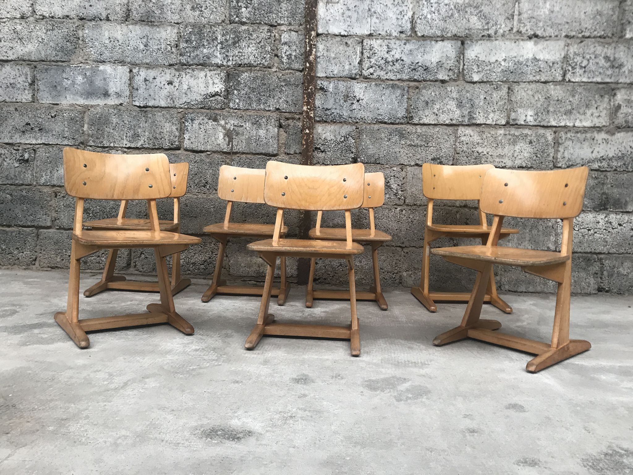 Série de 6 chaises Casala vintage
