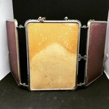 Bevelled triptych barber mirror 57x16cm