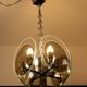 Vintage Art Deco chandelier in chrome metal and glass, Italy, 1970s