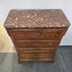 Louis XV chest of drawers in marquetry and gilded bronze - Marble top