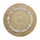Tapis en jute rond vague 90 cm