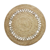 Round jute carpet wave 90 cm