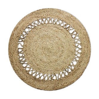 Tapis en jute rond vague 90 cm