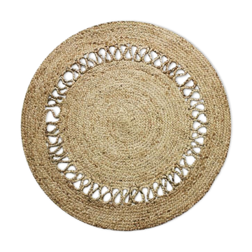 Tapis en jute rond vague 90 cm