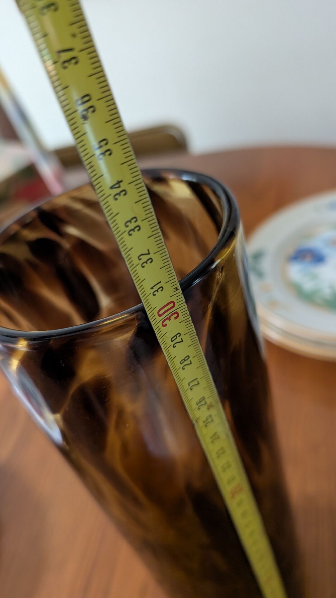 Large cylindrical vase in blown Italian glass – Tartaruga decor