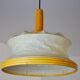 "Cocoon" pendant light, resin and pine, Italy, 1970