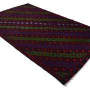 Turkish Kilim Yuruk Vintage 217x353 cm Geometric Green Blue Red