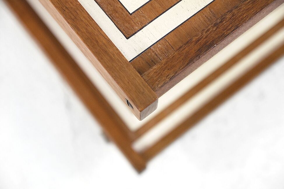 Cart bar teak with pattern maze 1960 s
