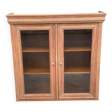 Vitrine vaisselier vintage en bois massif Louis Philippe