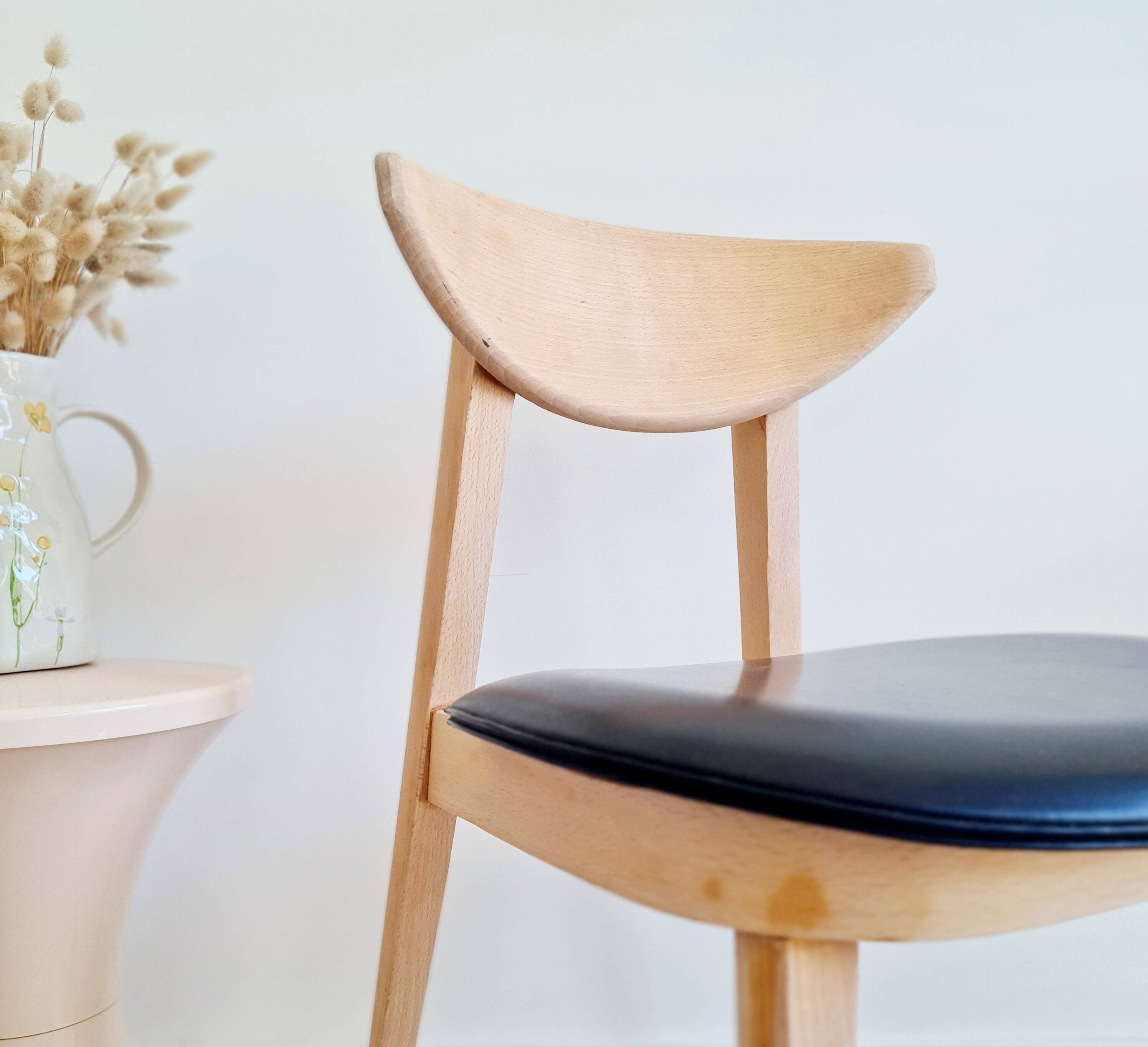 Scandinavian raw wood chair