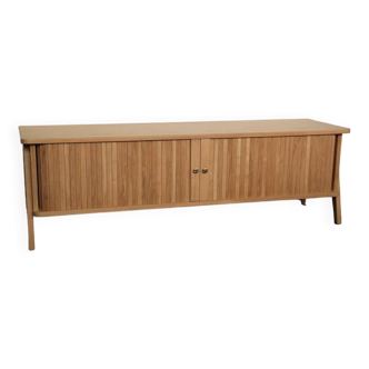 Scandinavian solid oak TV cabinet