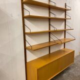 Unité murale scandinave vintage en chêne par Poul Cadovius pour Royal System, années 1960