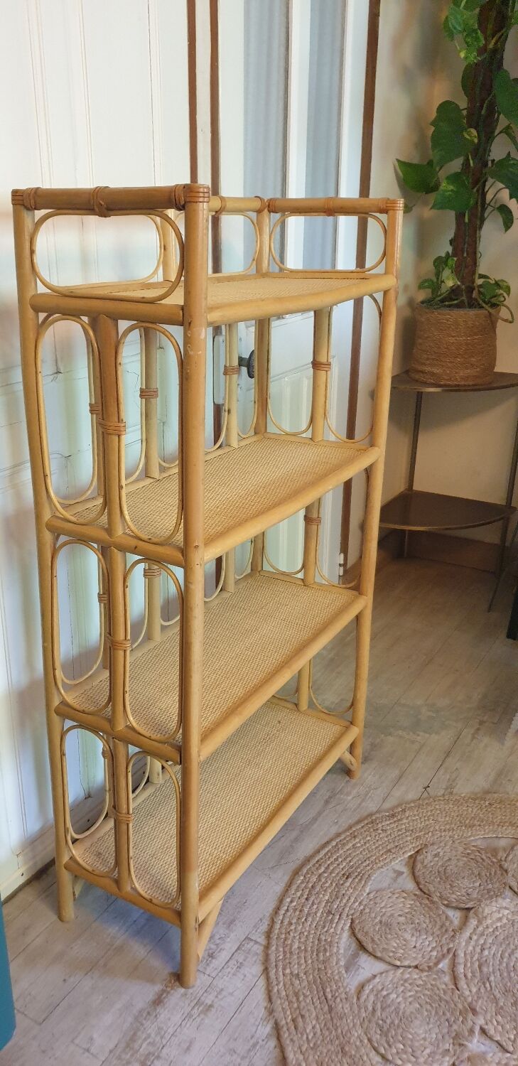 Rattan bookcase