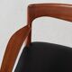 Chaise danoise vintage avec accoudoirs en teck et skaï neuf par Arne Vodder pour Vamo 1960