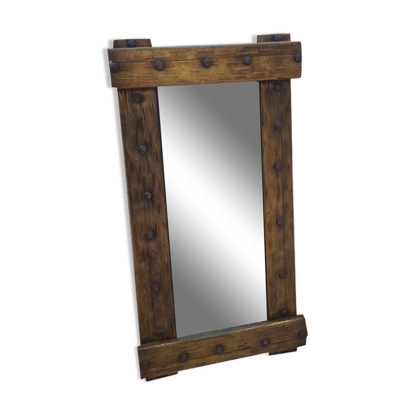 Vintage brutalist mirror 1980