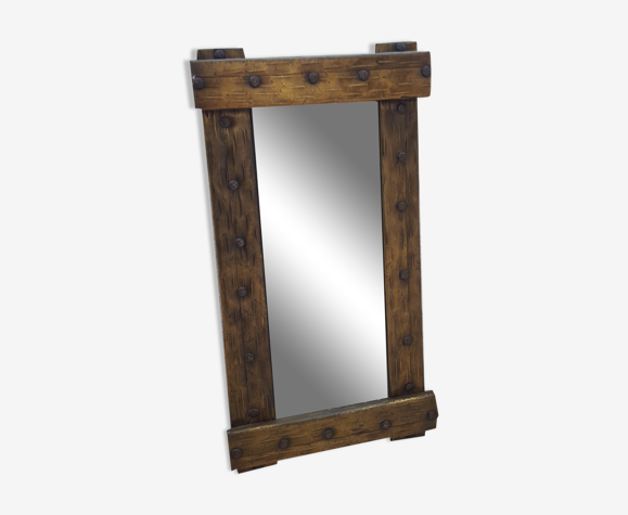 Miroir brutaliste vintage 1980