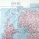 Map of the Netherlands Amsterdam Rotterdam 43x43cm from 1950