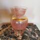 Vase vintage rose, doré et plumetis blanc